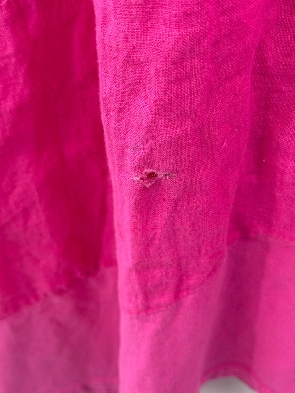 Italian Pink Linen Blend Lagenlook Midi Dress Asymmetrical Pocket Boho Tunic - Picture 9 of 11